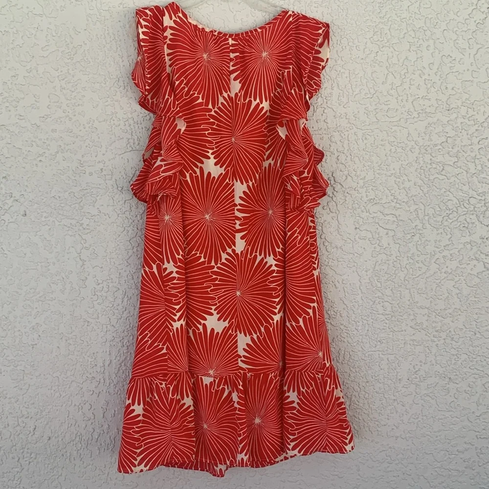 J Crew floral flutter lined dress size M